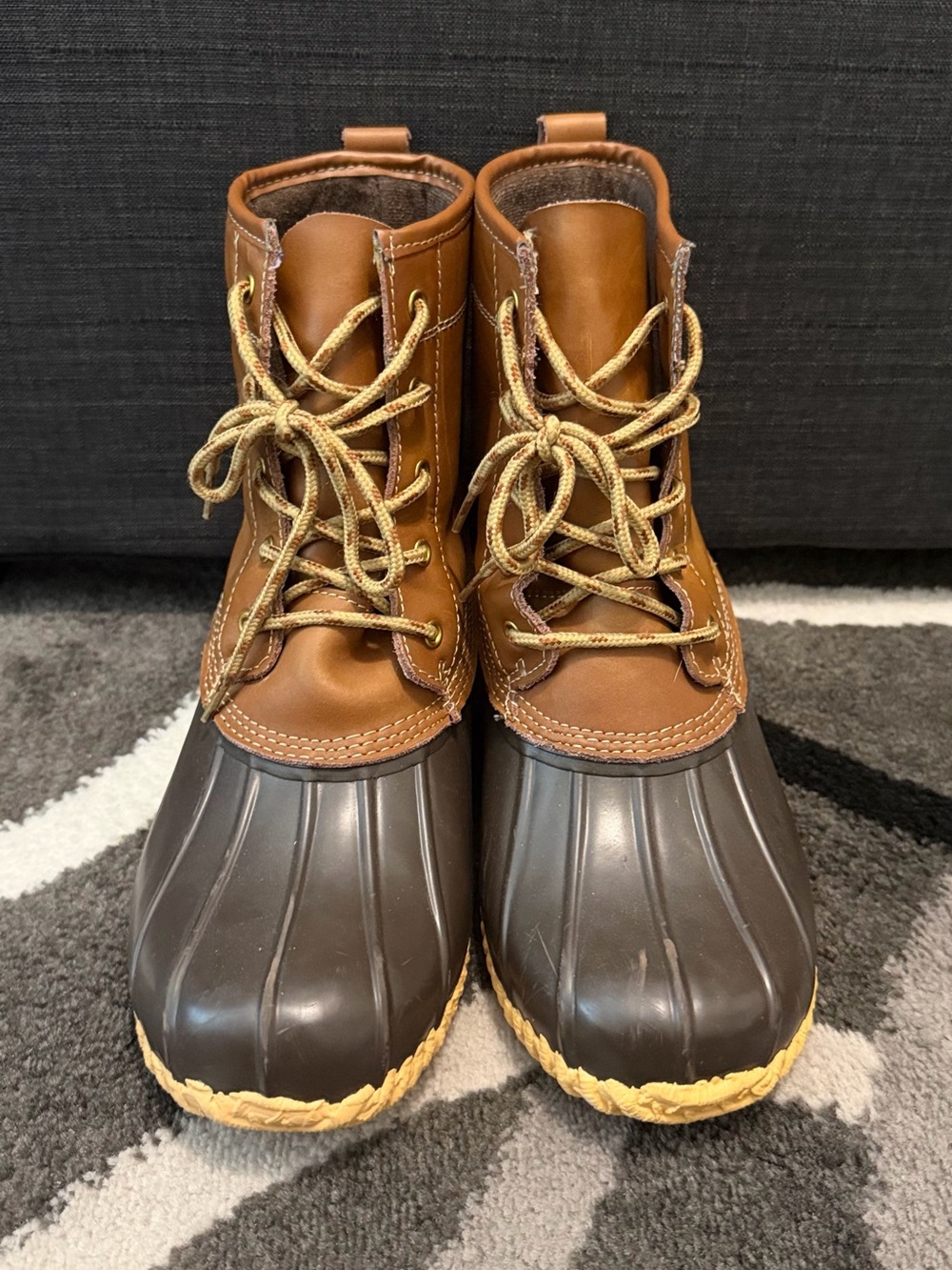Men’s Khomabu Duck Boots 8M — Waterproof Leather & Rubber